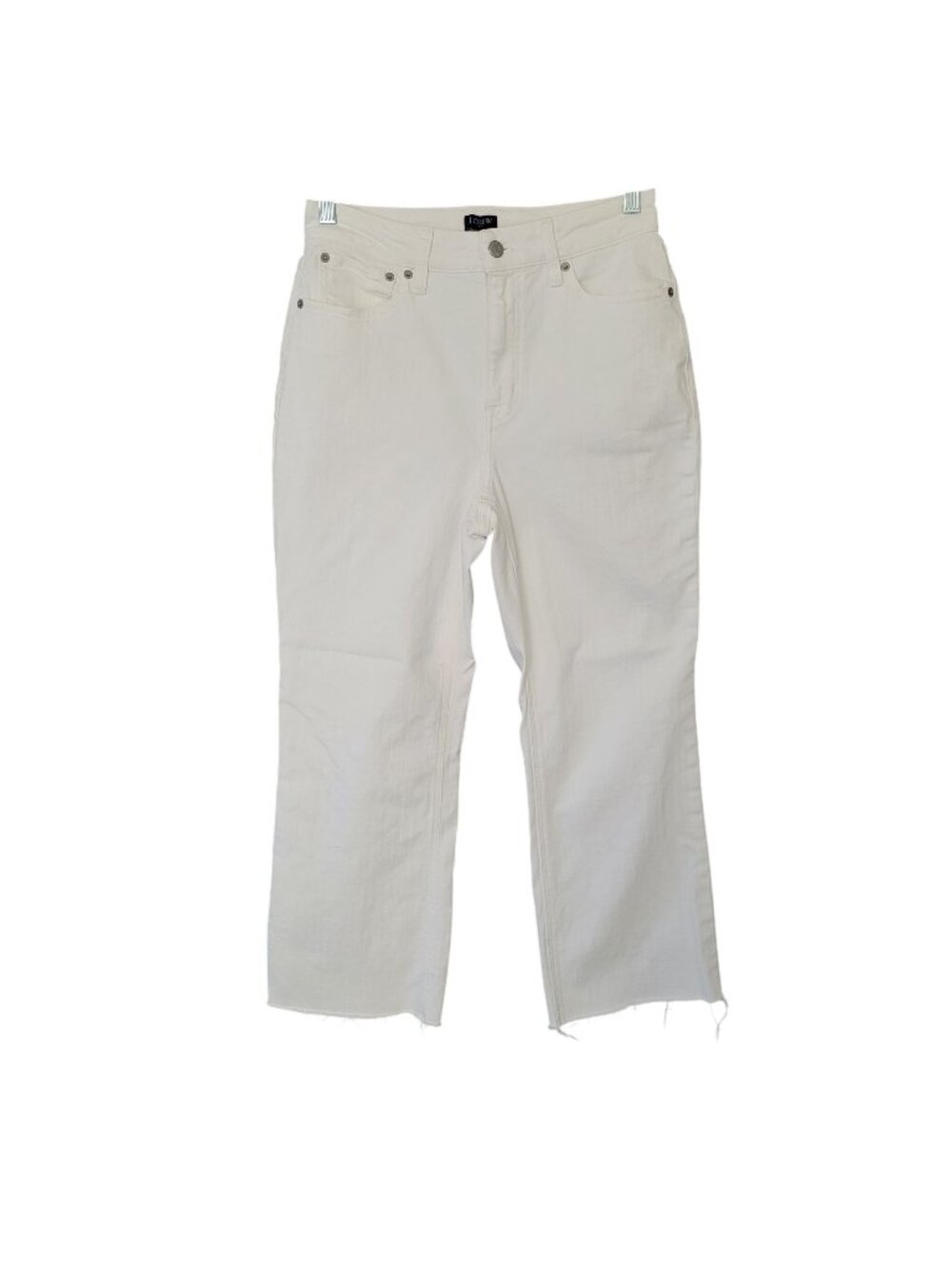 J.Crew Curvy Mid-Rise Flare Crop Jeans Womens Size 28 White Signature Stretch